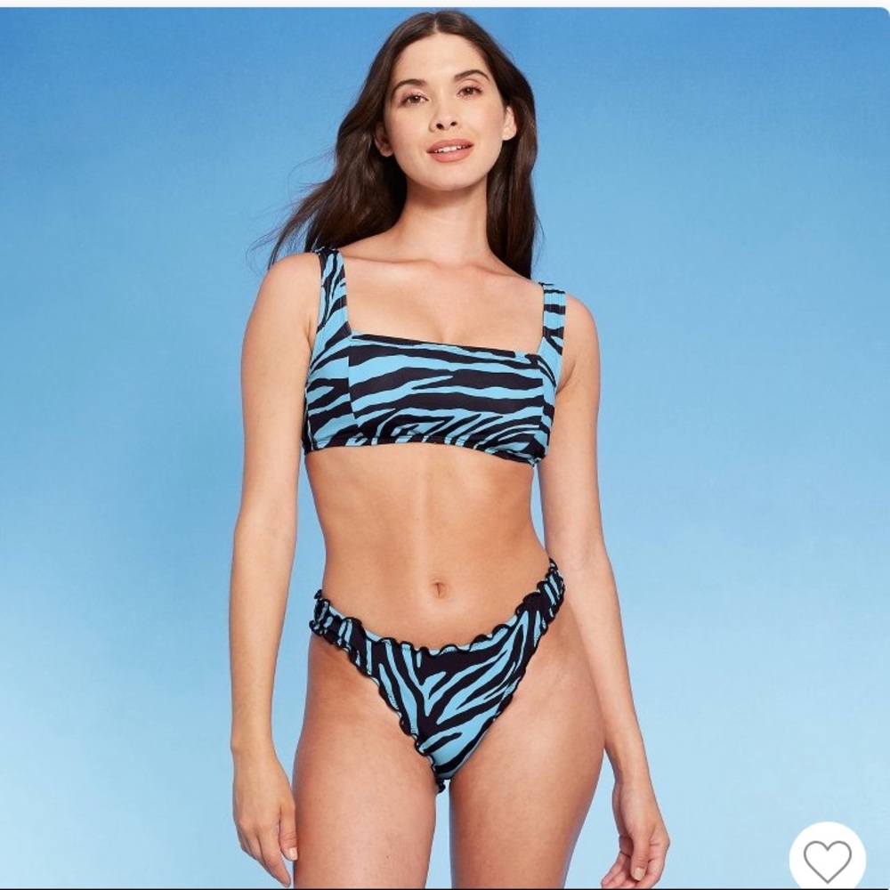 NEW WOMENS SHADE & SHORE TEAL and BLACK BIKINI TWO-piece swimsuit bathing suit